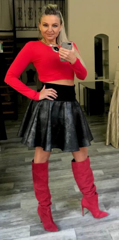 SUKNĚ KRÁTKÁ KOŽENKOVÁ šedočerná BOROS-SK-S-GRBL 01